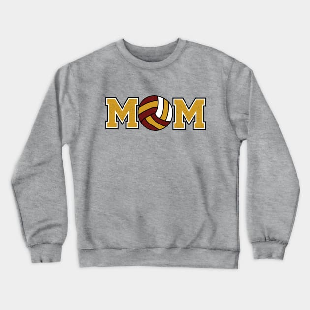 Volleyball Mom Gold and Maroon Crewneck Sweatshirt by capesandrollerskates 